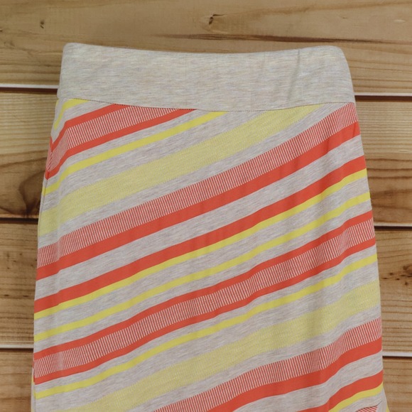 Passports Maxi Skirt Womens S Multicolor Striped Polyester Elastic Waist Stretch - Picture 4 of 8